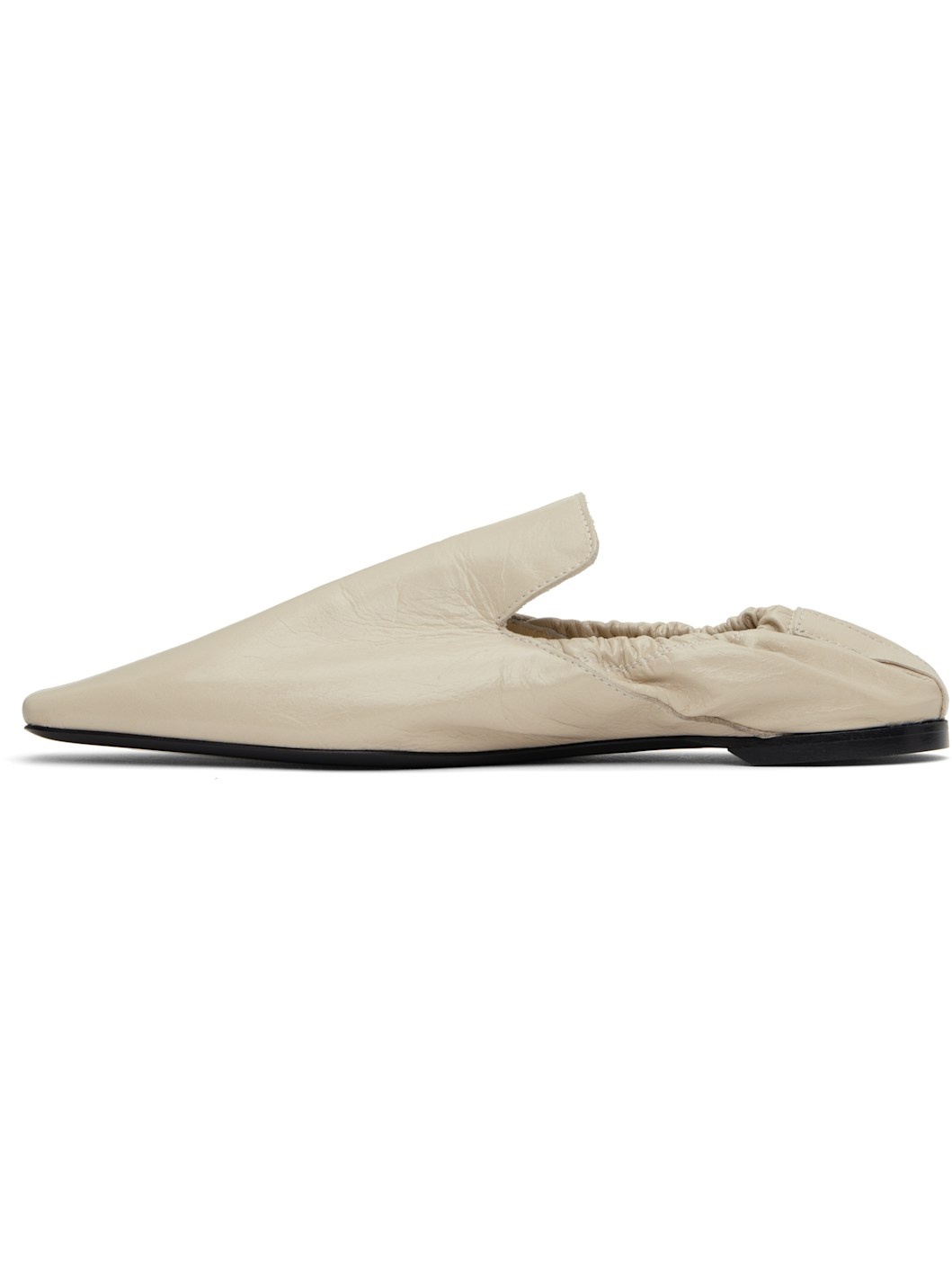 Beige Elastic Back Loafers - 3