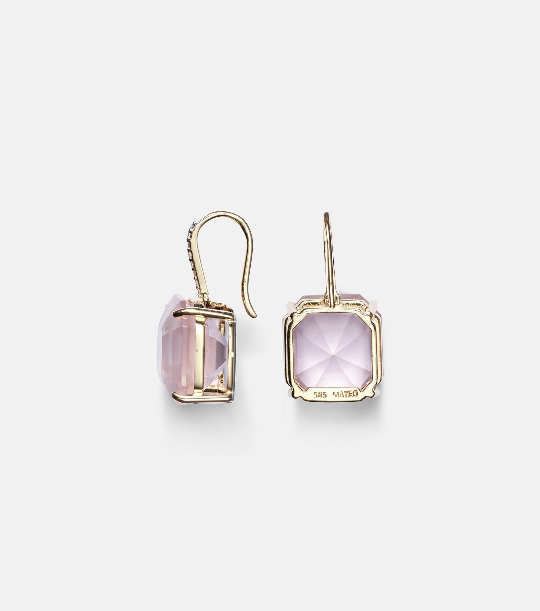 14kt gold earrings with topaz and diamonds - 4