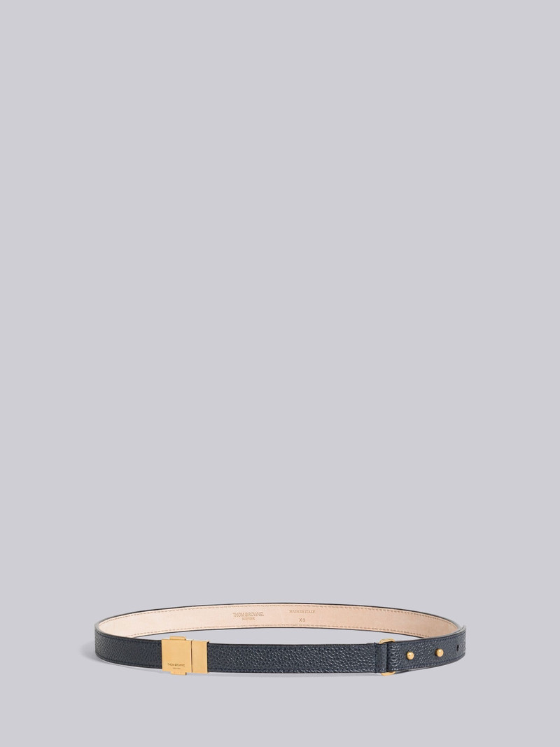 Pebble Grain Leather Clip Buckle Belt 1