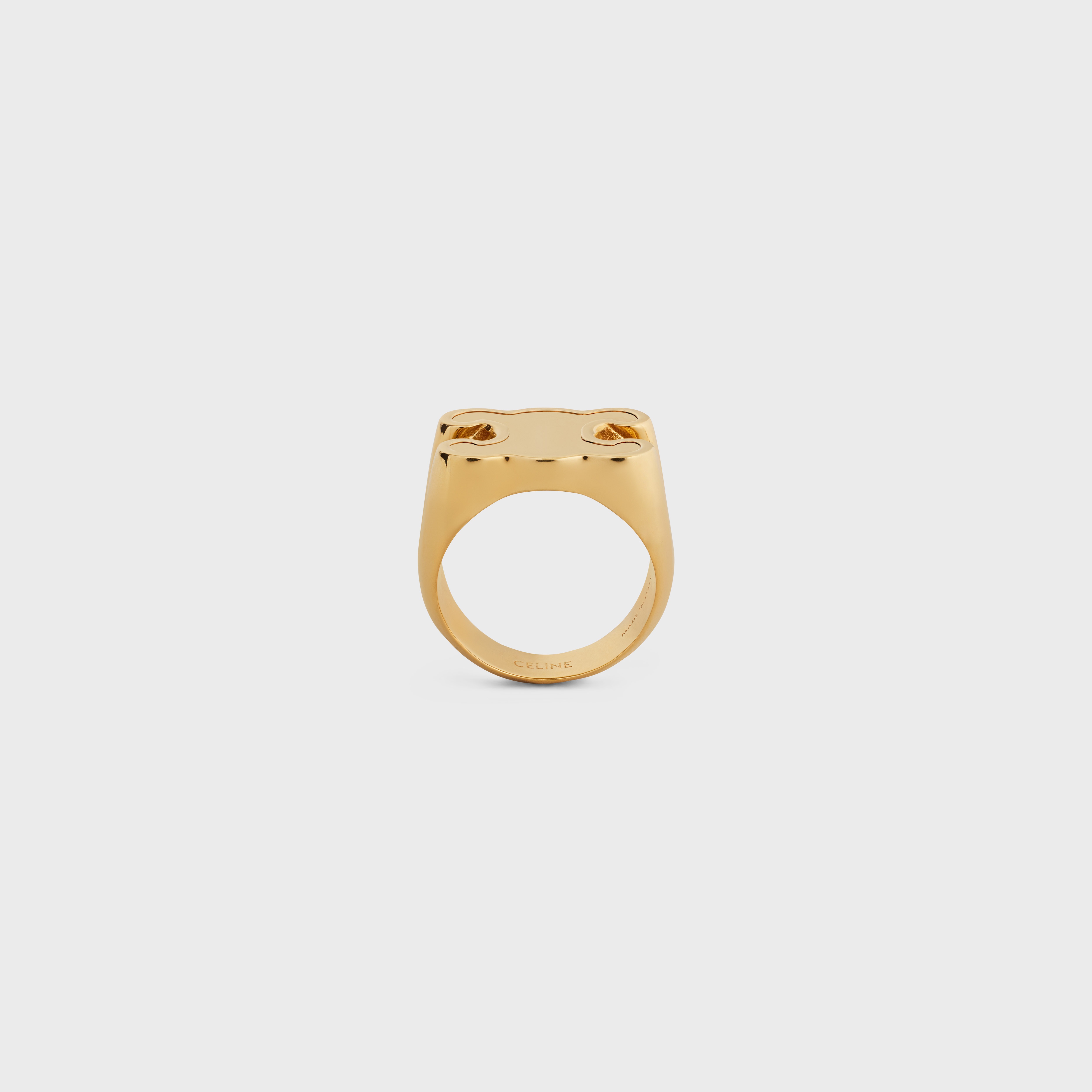Triomphe Chevalière Ring in Brass with Gold Finish - 1