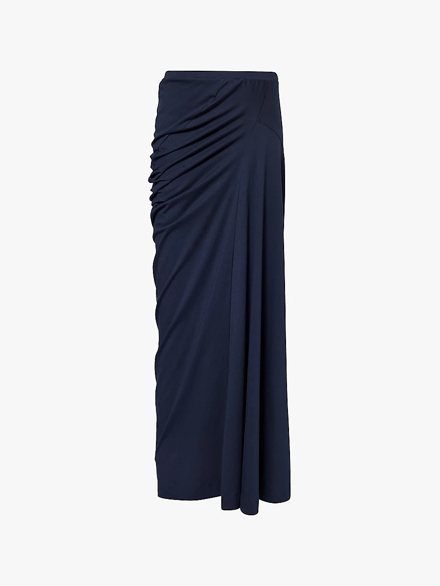 Herens draped cotton-jersey midi skirt - 1