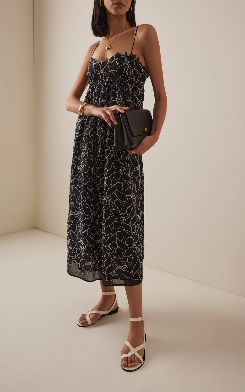 ULLA JOHNSON Marina Cotton Dress black outlook