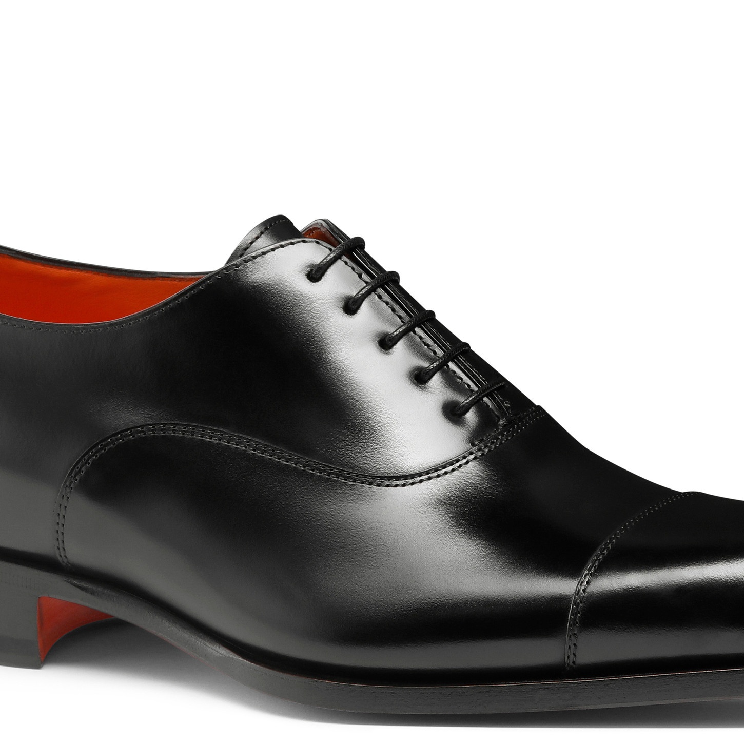 Men's polished black leather Oxford shoe - 6