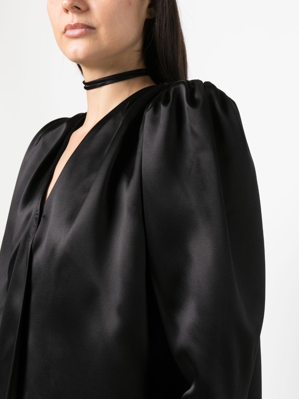 floral-appliqué silk blouse - 6