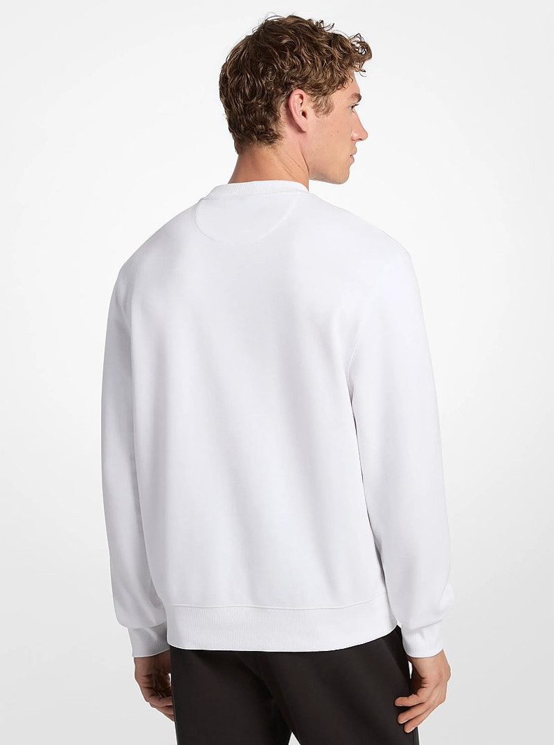 MICHAEL KORS Graphic Logo Cotton Blend Crewneck Sweatshirt outlook