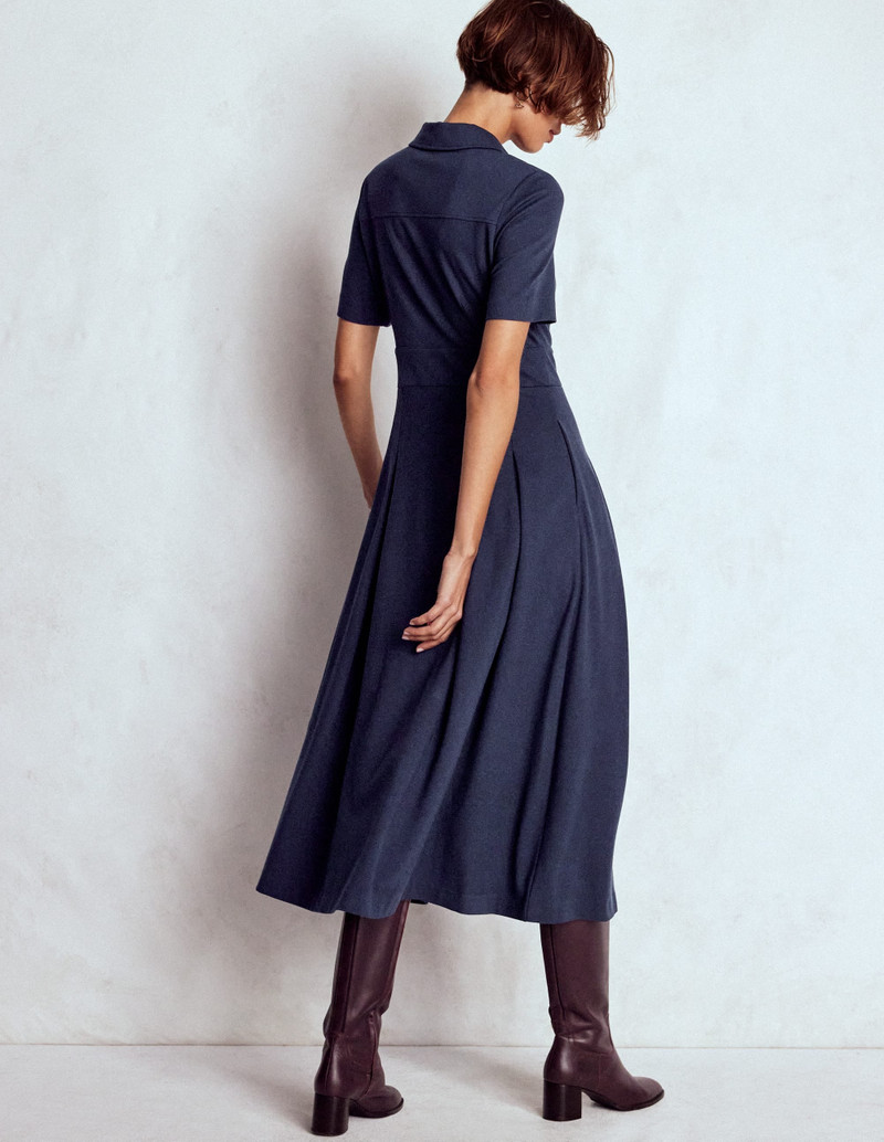 Bridget Ponte Shirt Dress-Navy 5