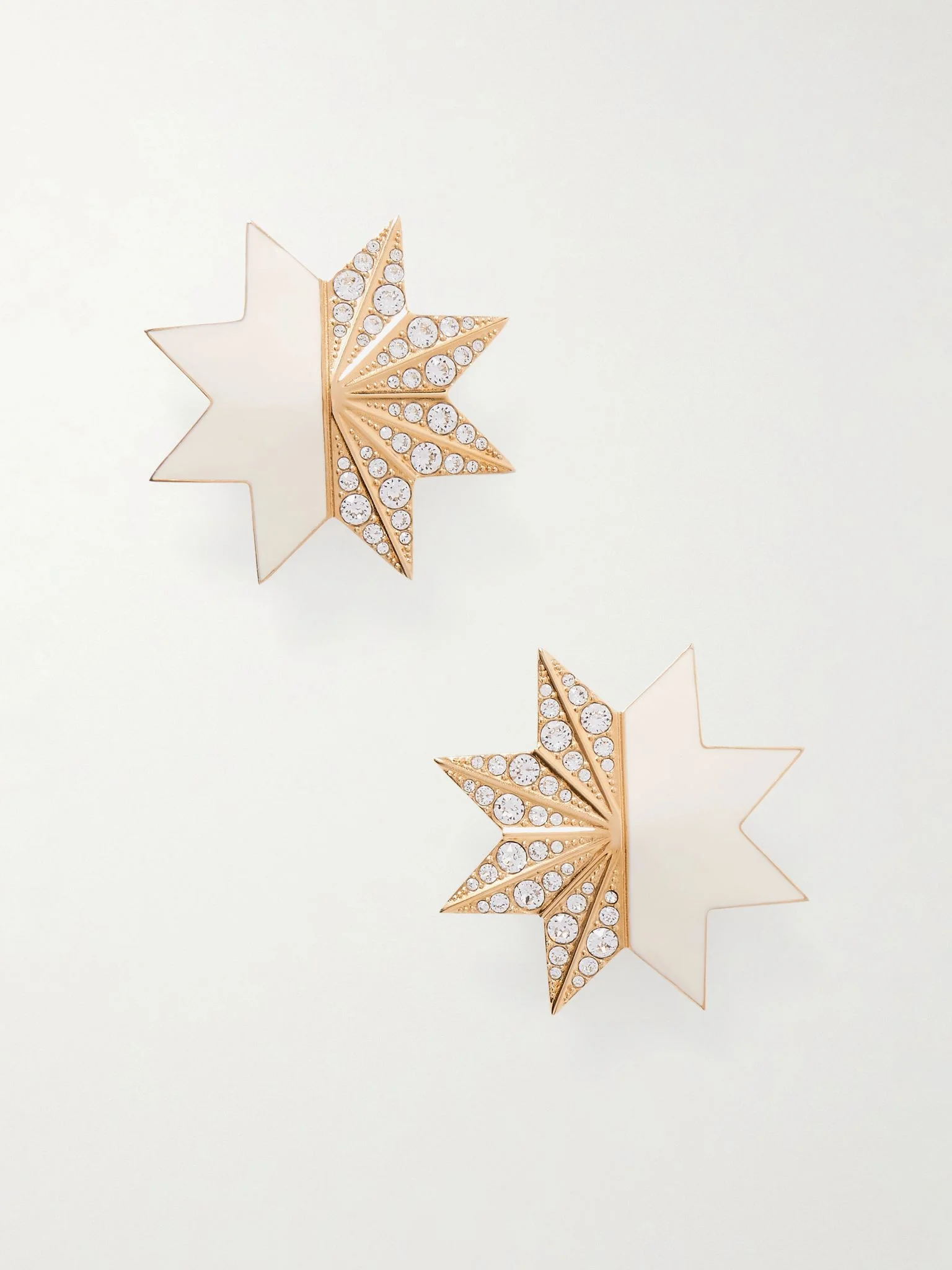Pas Plus gold-tone, crystal and enamel clip earrings Gold - 1