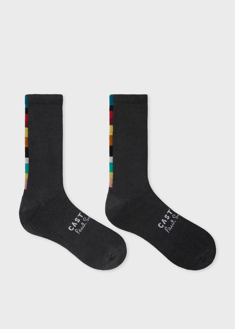 Paul Smith Paul Smith + Castore - Charcoal Technical Socks Two Pack outlook