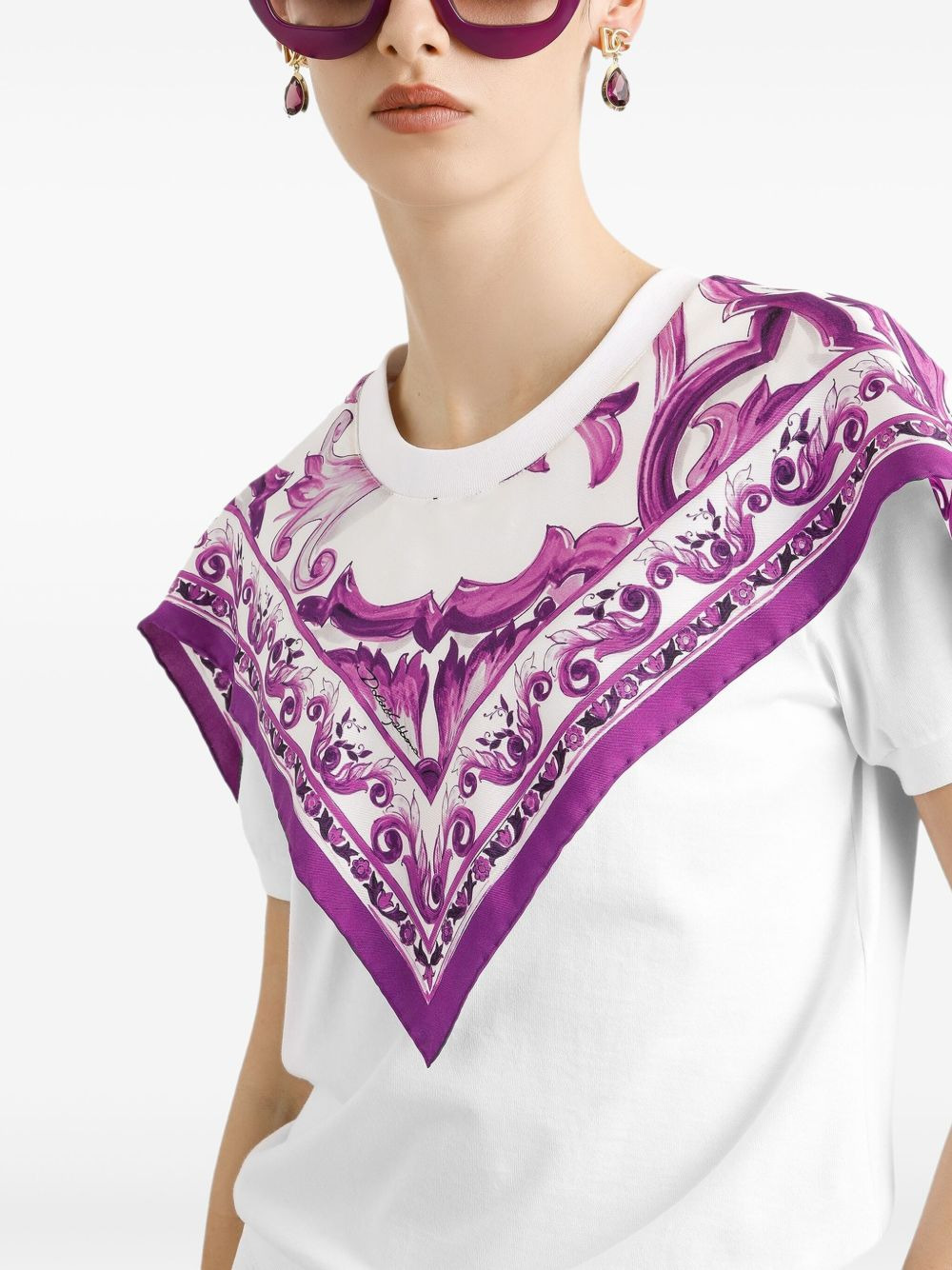 Dolce & Gabbana Women T-Shirt With Scarf - 5