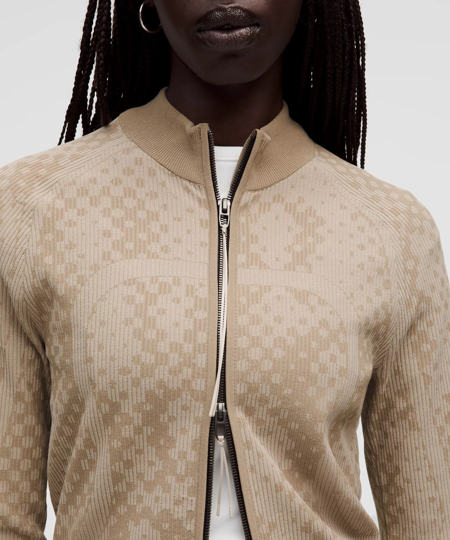 Two-Tone Fitted Full-Zip Sweater *SLNSH Collection - 5