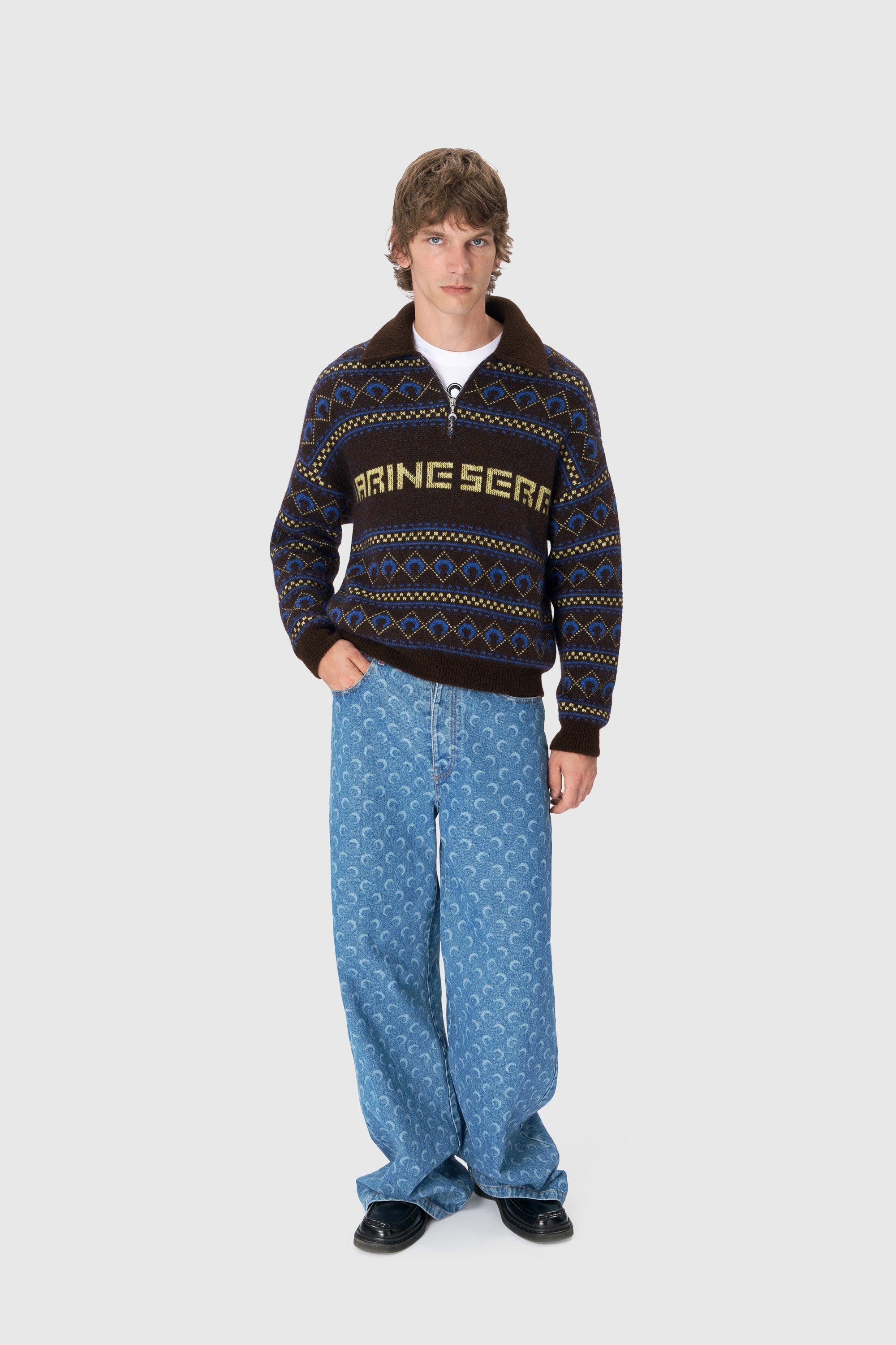 Marine Serre Jacquard Knit Crewneck Sweater - 2