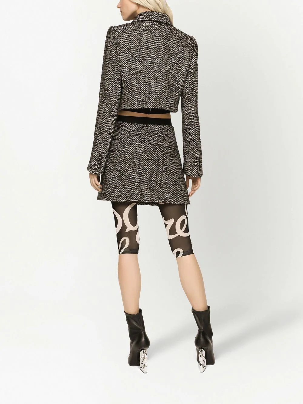 tweed A-line mini skirt - 4