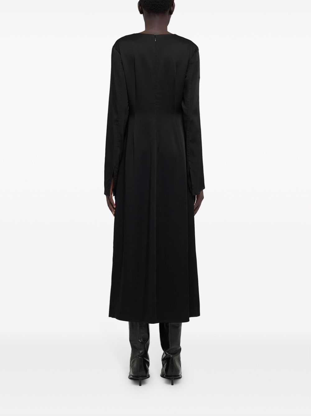 side-slit satin midi dress - 6
