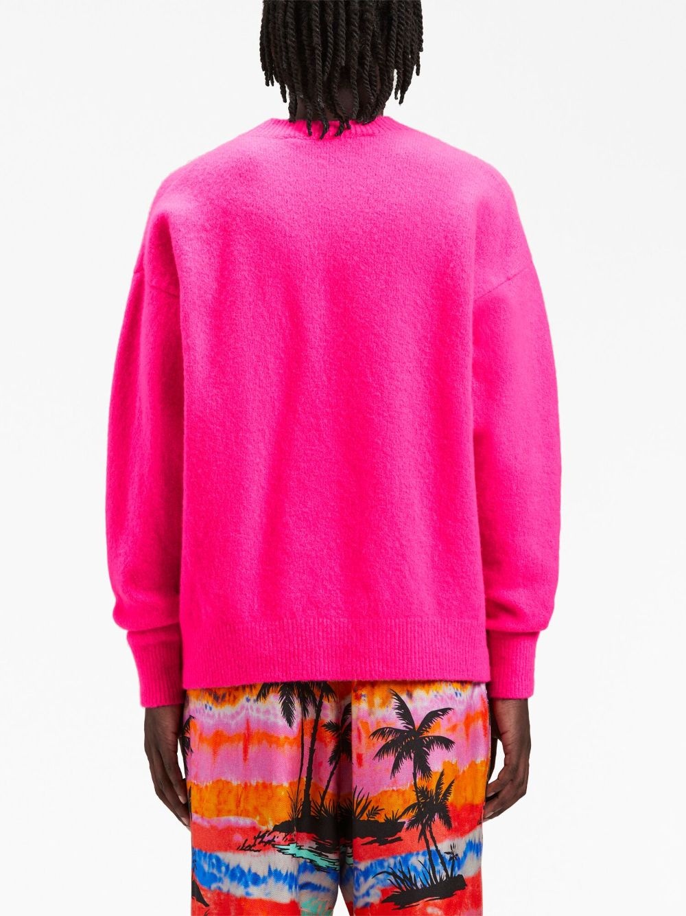 logo-embroidered wool-blend jumper - 5