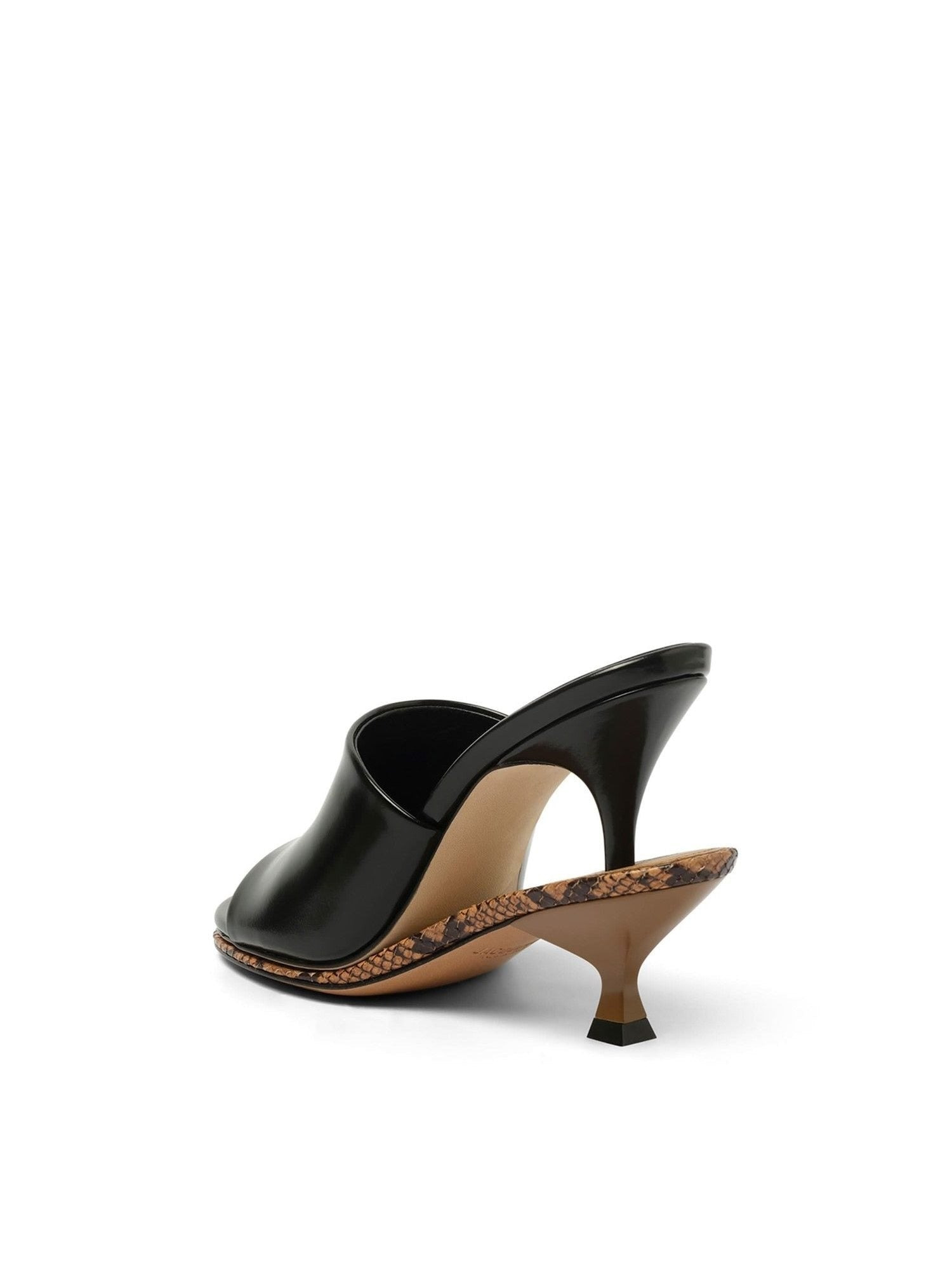 Les Doubles Mules in Black/Light Brown - 3