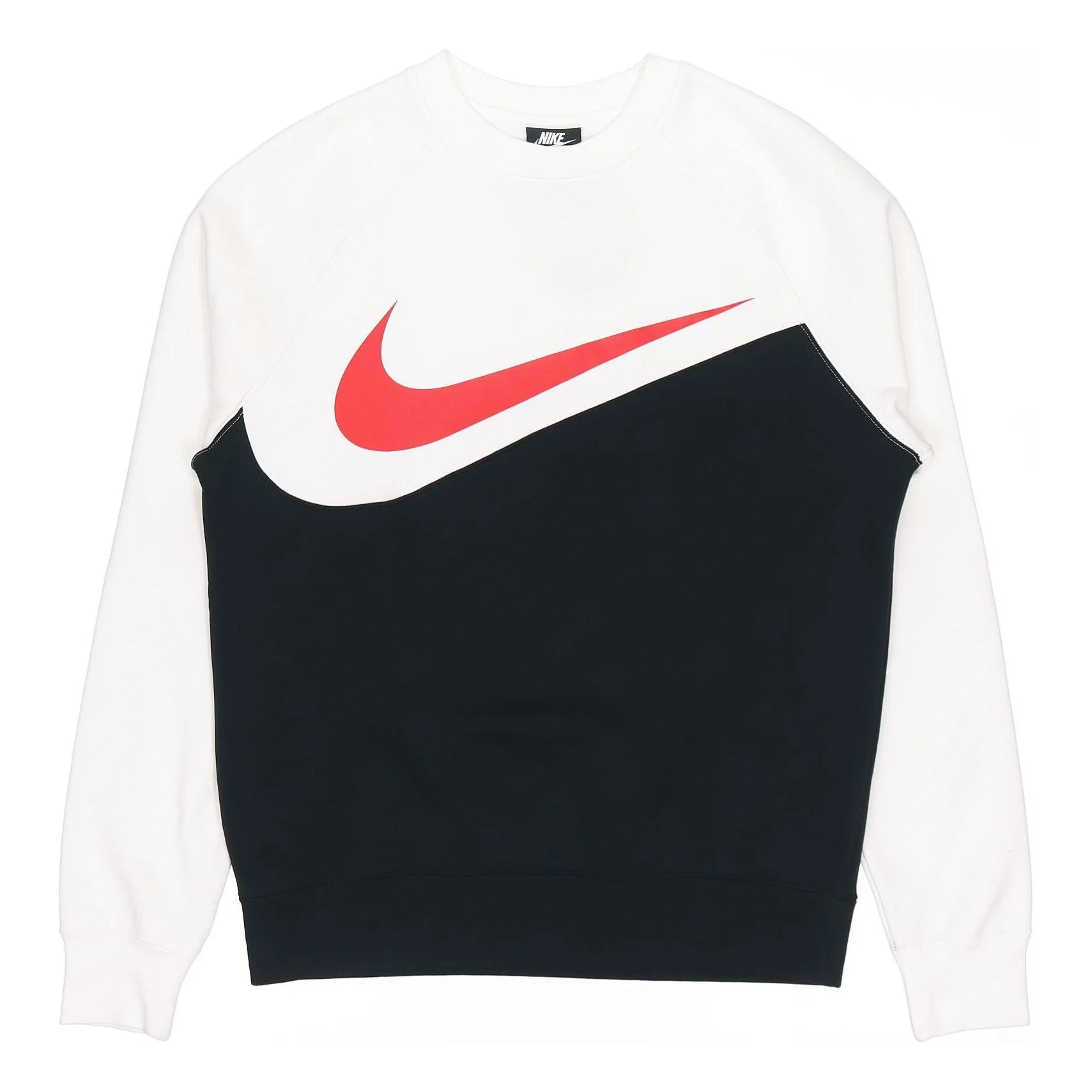 Nike Sportswear Swoosh 캐주얼 둥근 목 Pullover 스포츠 검정 백색 CZ4922-010 - 1