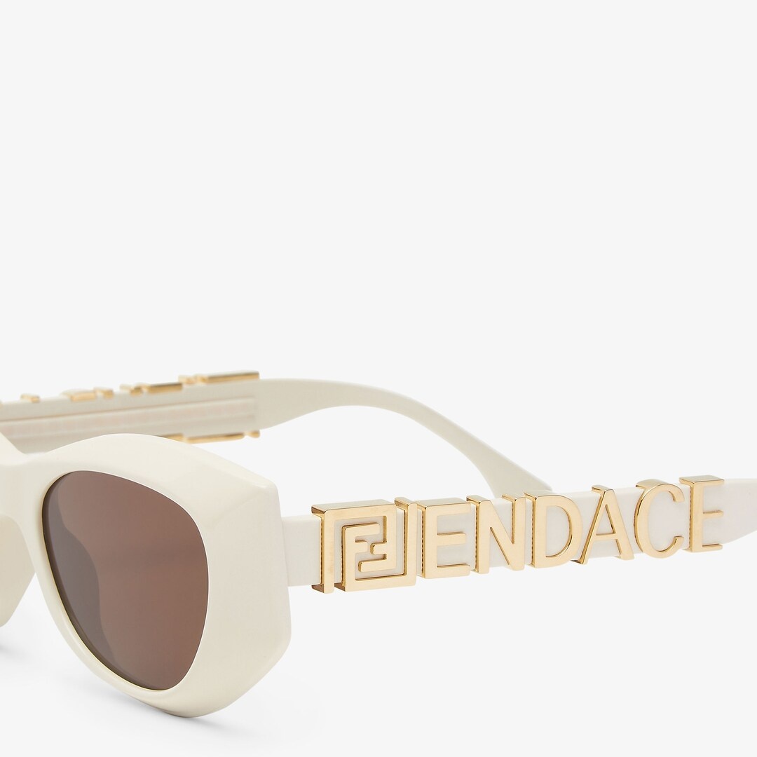 Fendace Logo white acetate sunglasses - 3