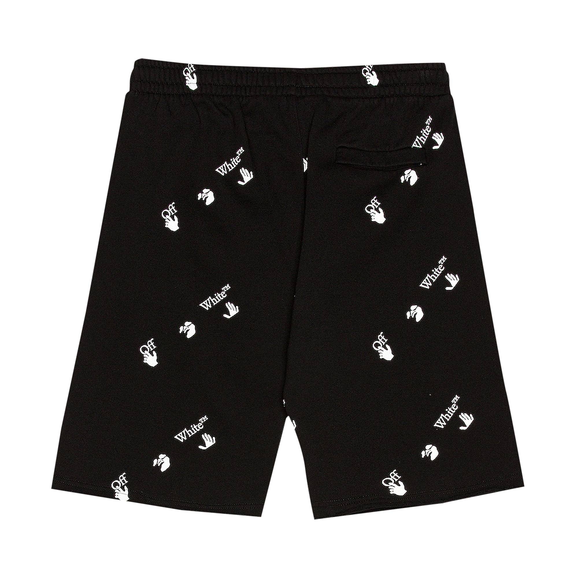 Off-White Logo Allover Sweatshorts 'Black/White' - 2