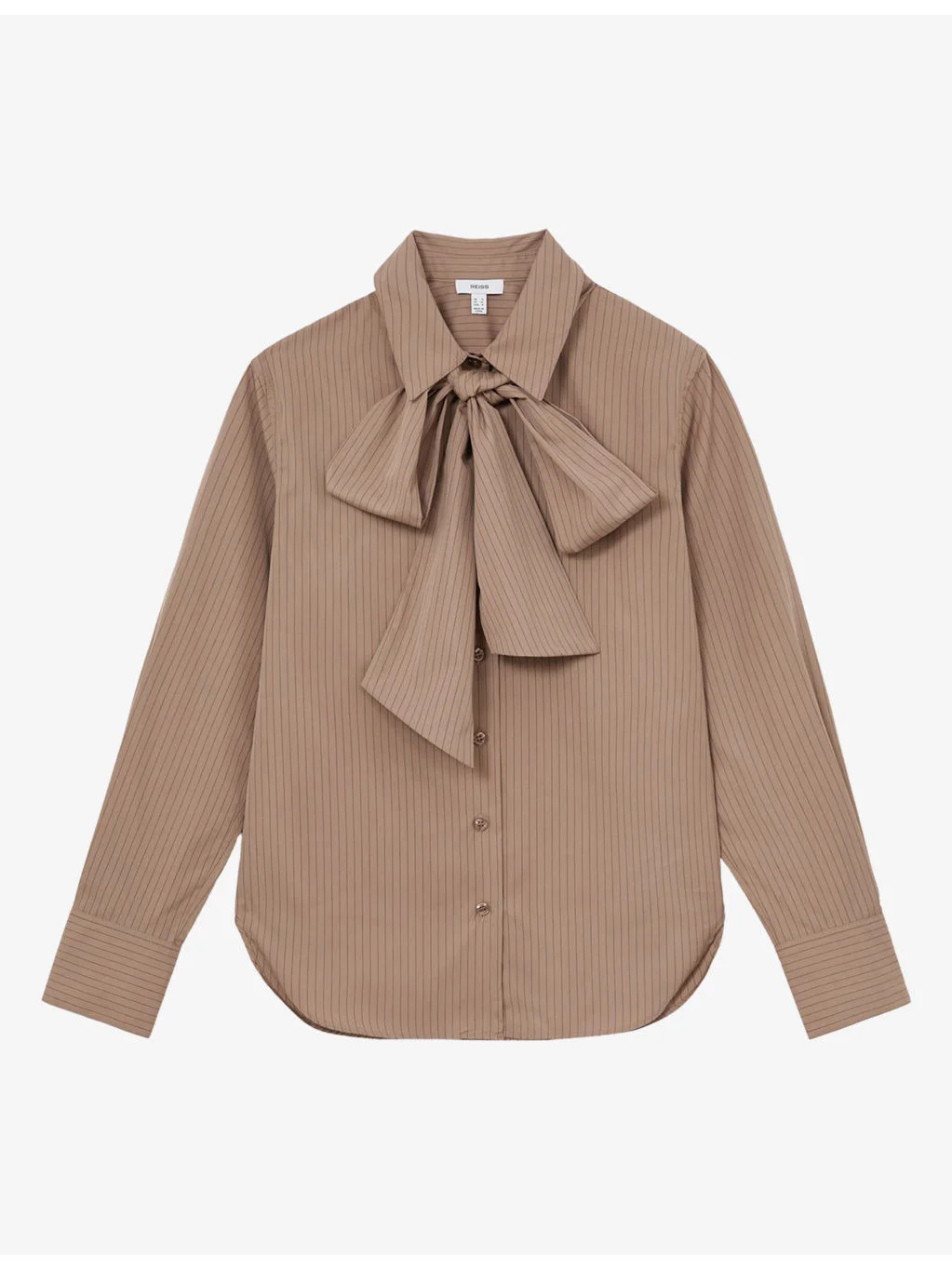 Elowen Striped Tie-Neck Cotton Shirt - 1