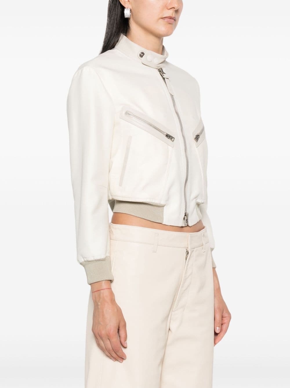 contrasting-trim jacket - 3