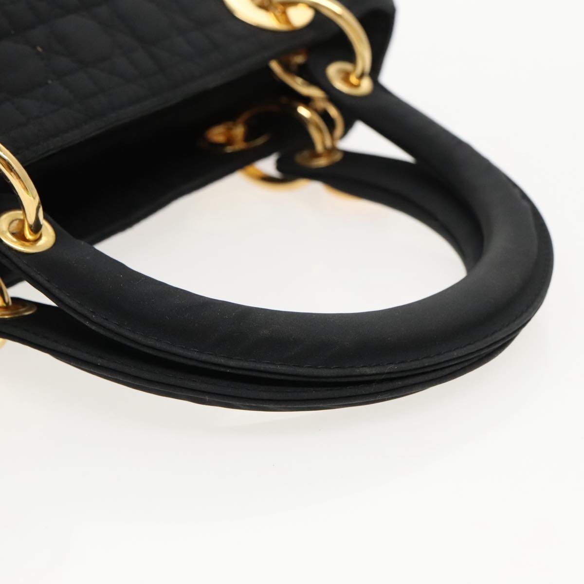 DIOR Canage Hand Bag Nylon Black Gold - 7