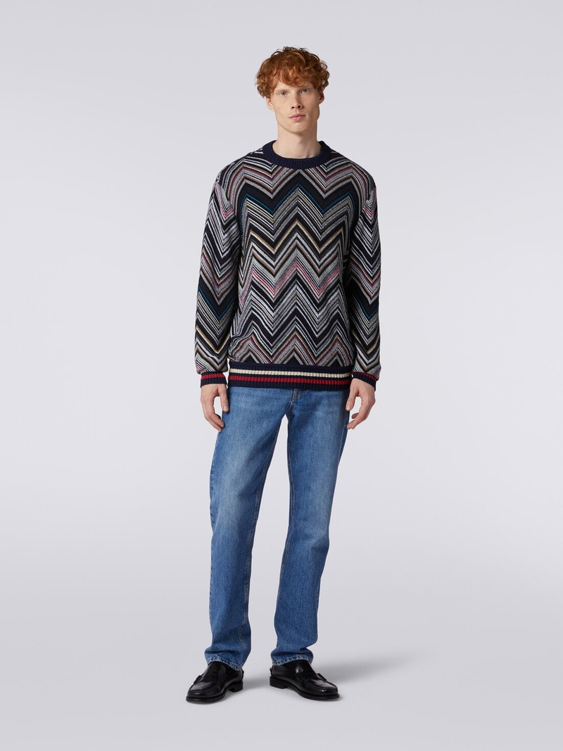 Missoni Crew-neck pullover in chevron cotton blend outlook