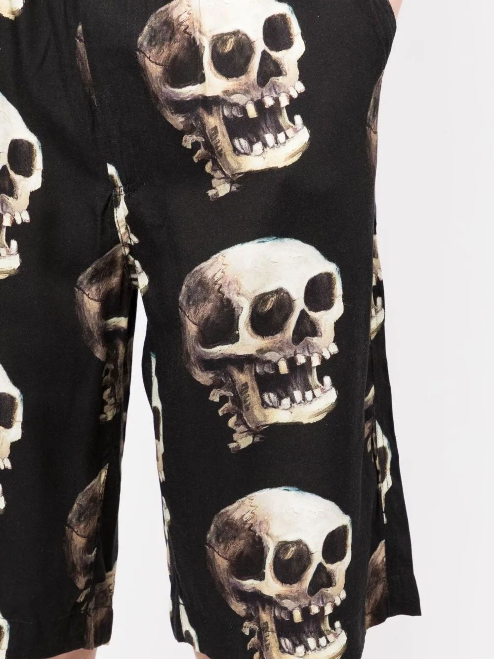 skull-print elasticated-waist shorts - 2