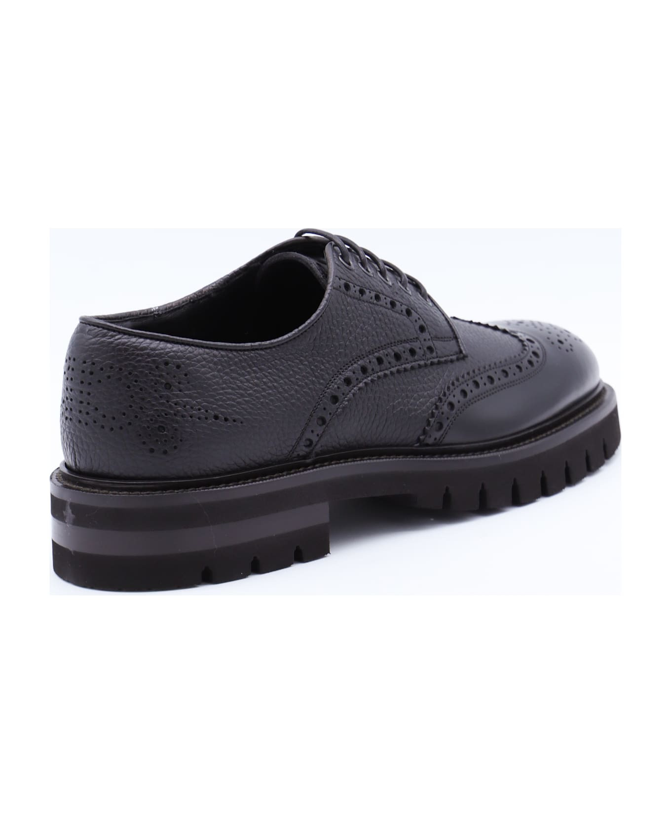 Black Leather Aspen Lace Up Shoes - 3
