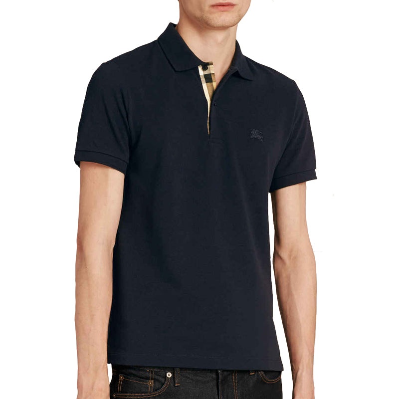 Burberry Logo lapel Short Sleeve Polo Shirt Navy Blue 80045781 - 3