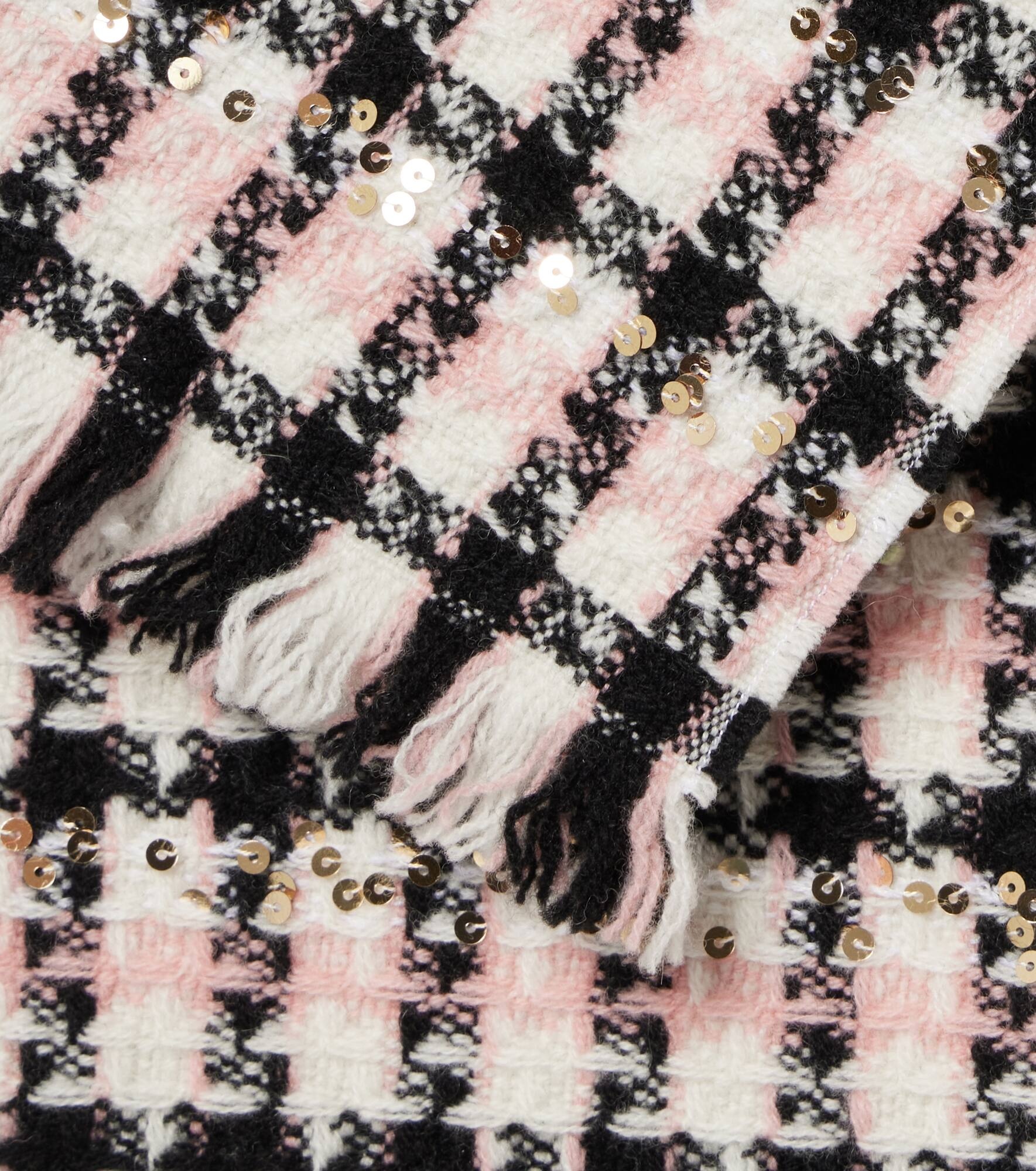Sequined wool-blend tweed scarf - 3