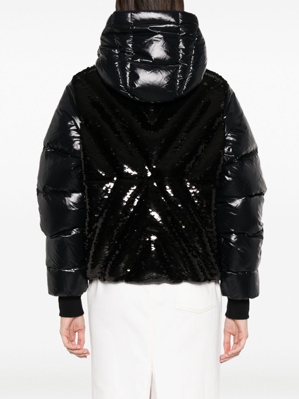 Puff Glossy Sequins hooded jacket - 4
