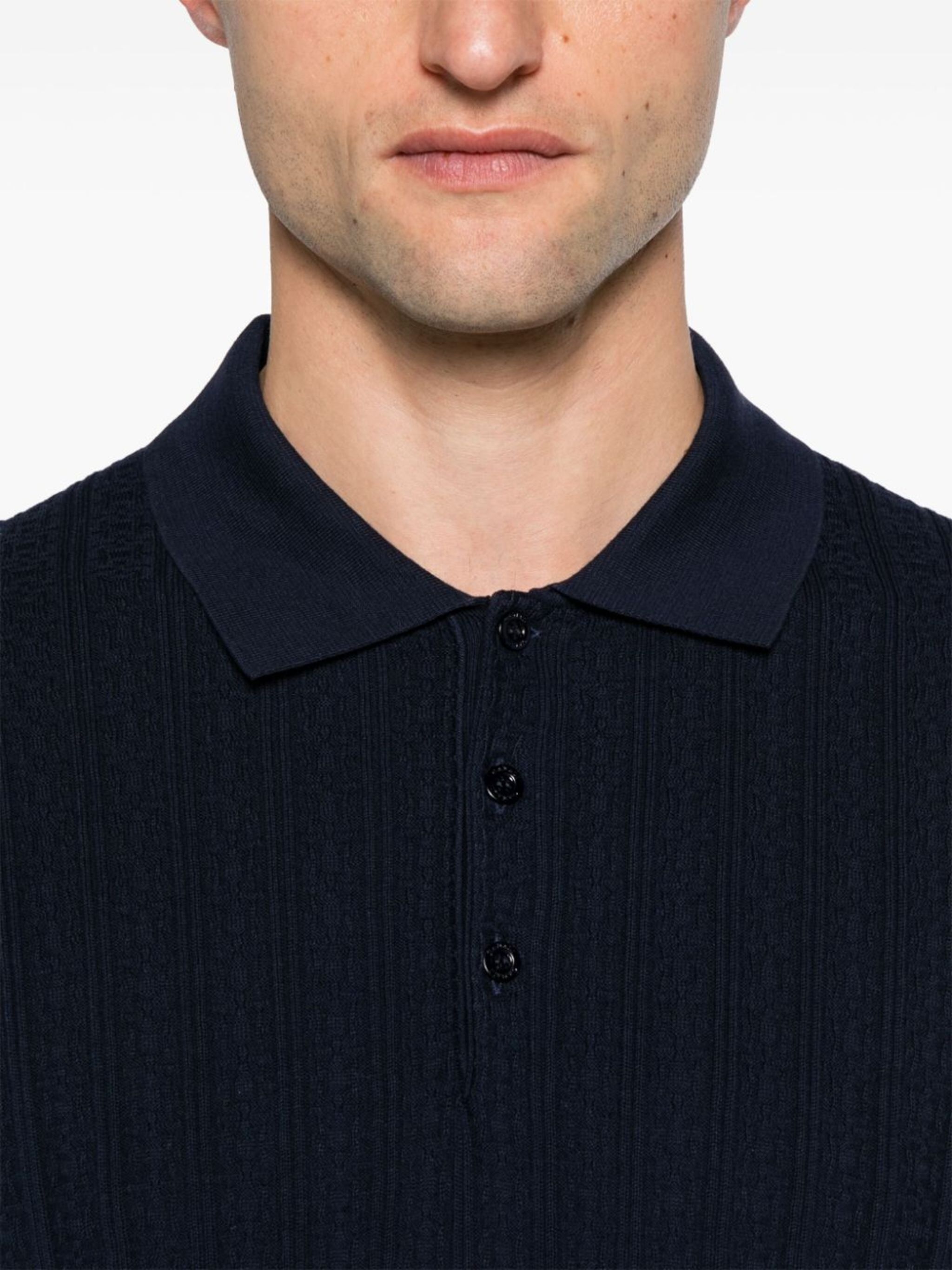 patterned-jacquard cotton polo shirt - 5