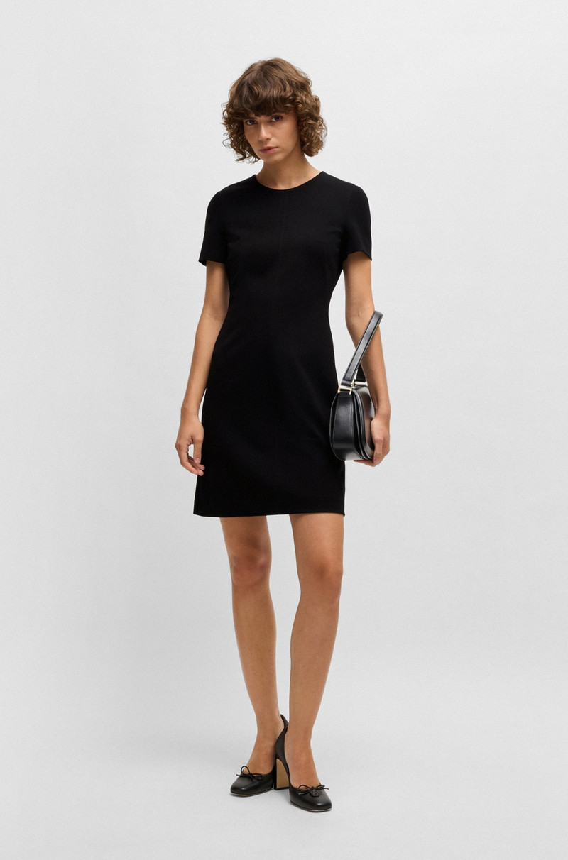 BOSS SLIM-FIT CREW-NECK DRESS IN STRETCH FABRIC outlook