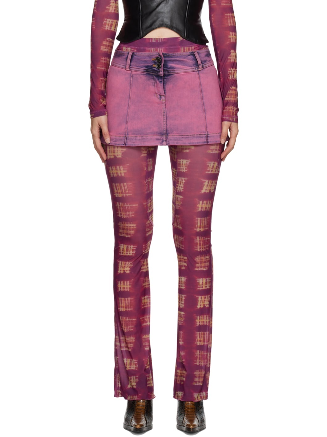 Purple Harley Denim Miniskirt - 1