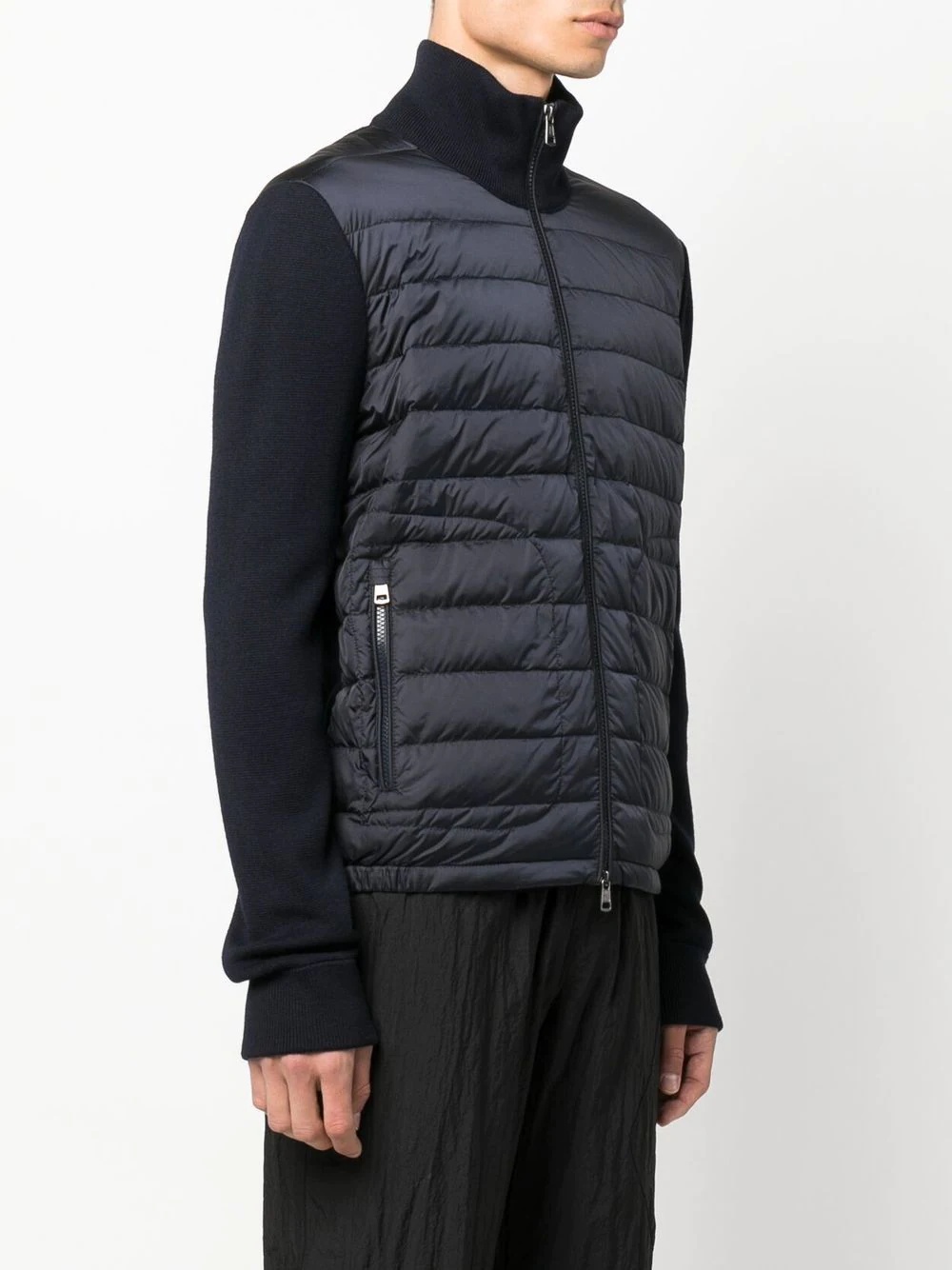 quilted panelled cardigan - 3