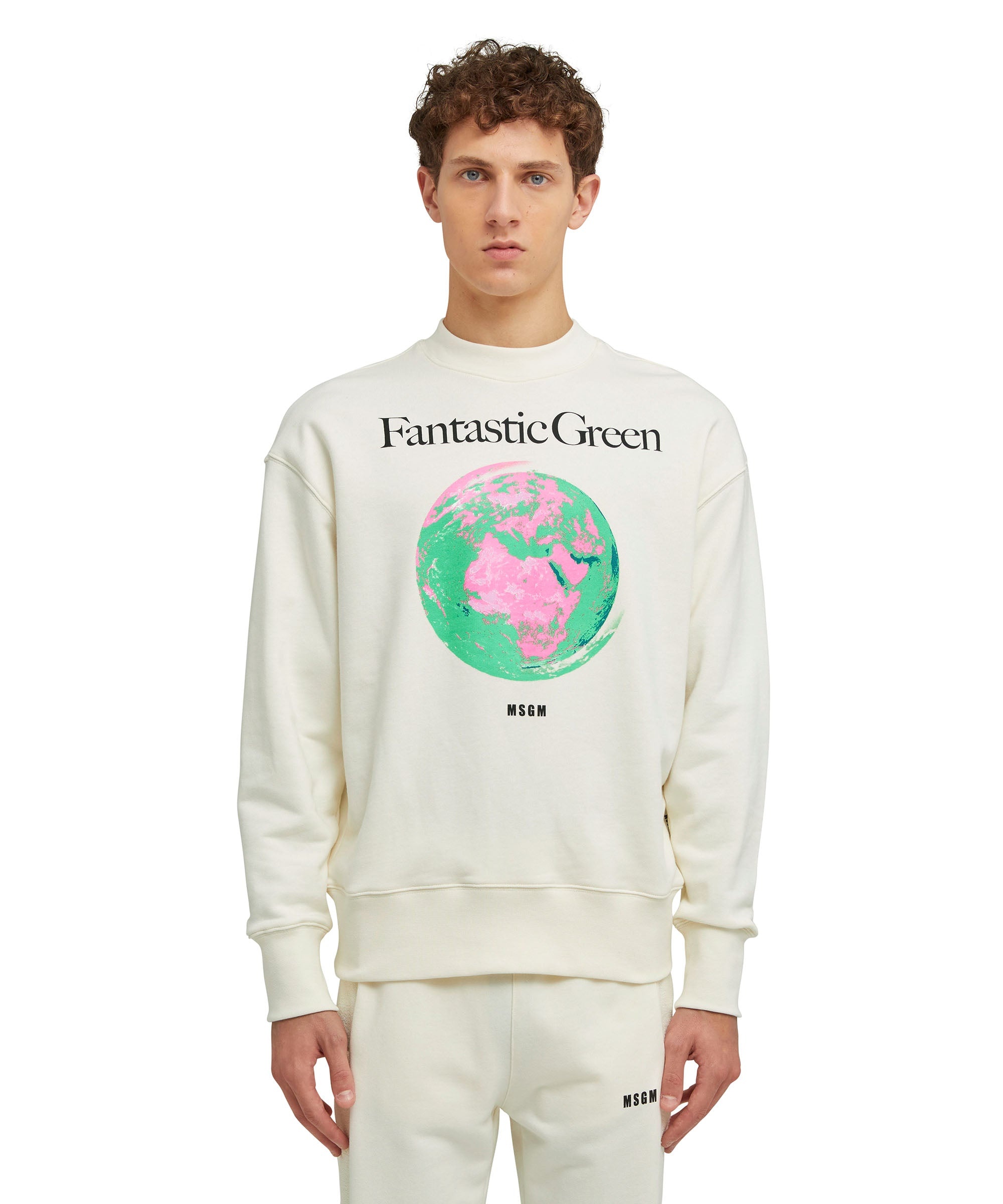 Organic cotton crewneck sweatshirt from the MSGM Fantastic Green Capsule - 1