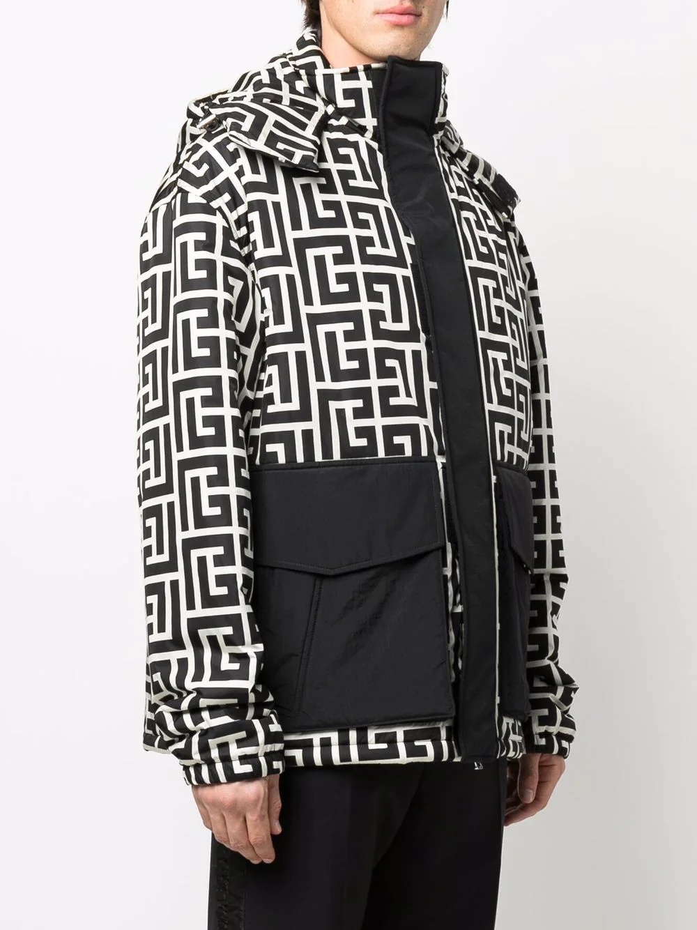 logo-print padded jacket - 3