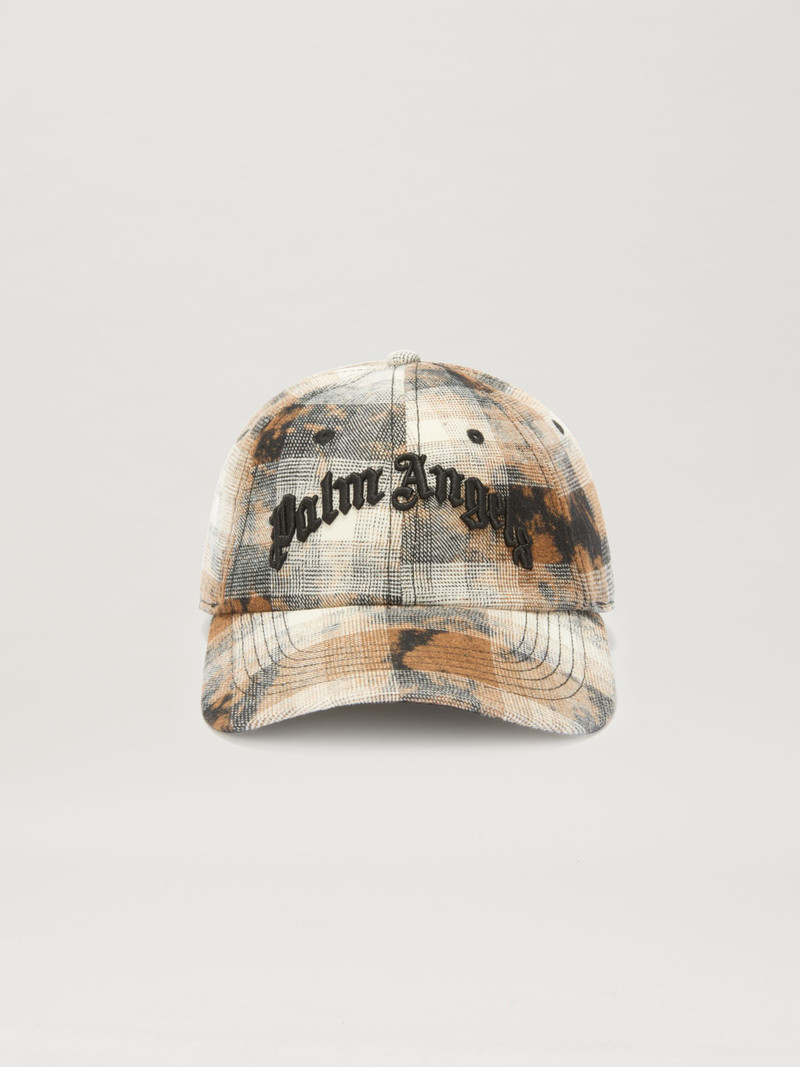 Curved Logo Check Baseball Cap 1