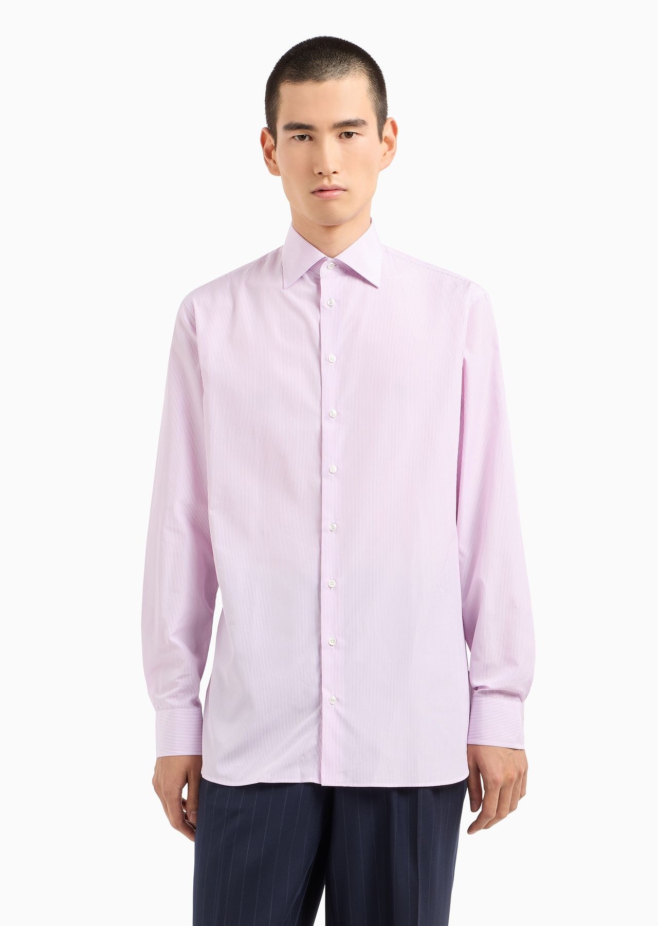 Regular-fit shirt in striped luxury cotton - 2