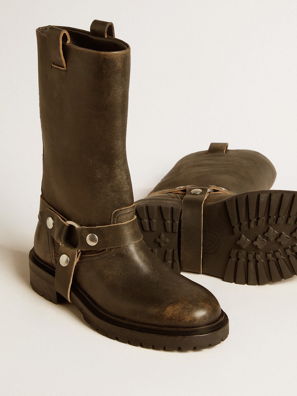 Kurt boots in black leather with silver buckle - 4