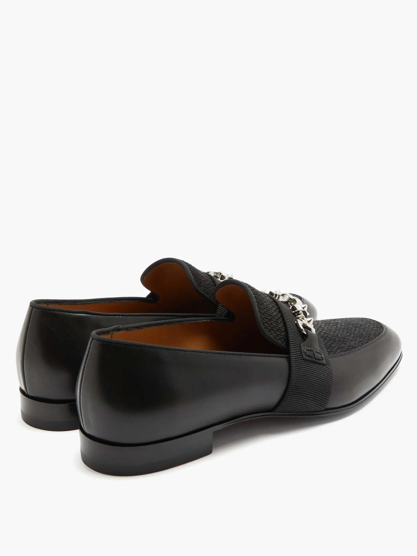 Panamax chain-embellished leather loafers - 4