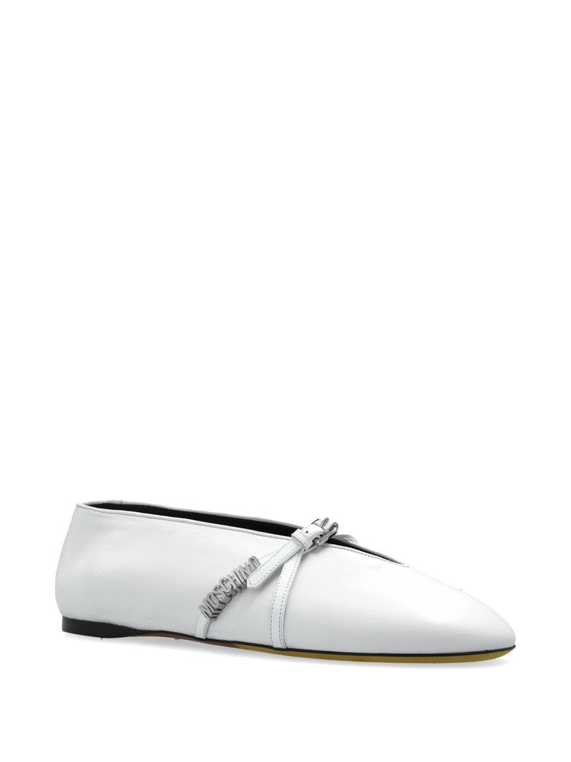 Moschino log-plaque leather ballet flats outlook