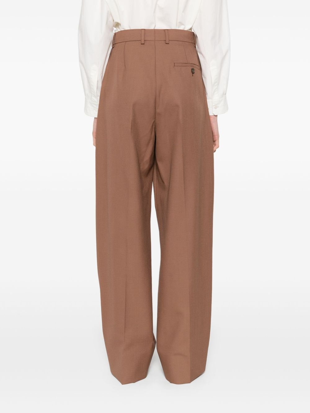 wool straight-leg trousers - 4