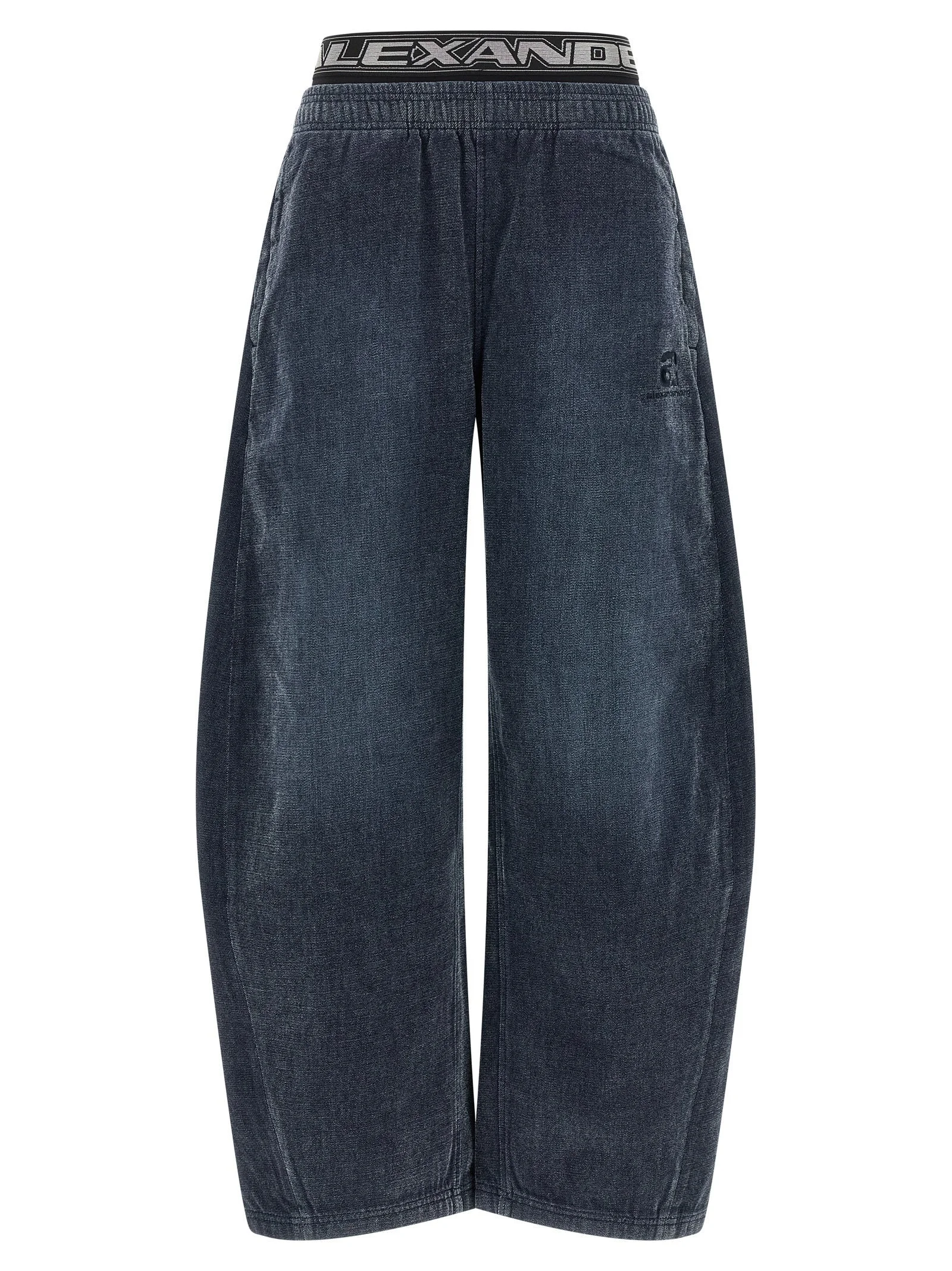 Alexander Wang Women Denim Pants With Elastic Waistband - 1