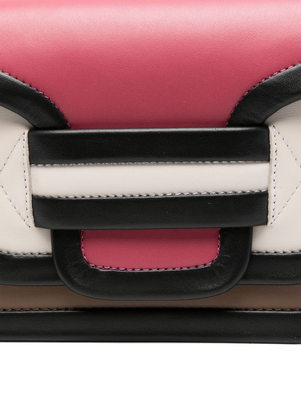 colour-block leather tote bag - 4