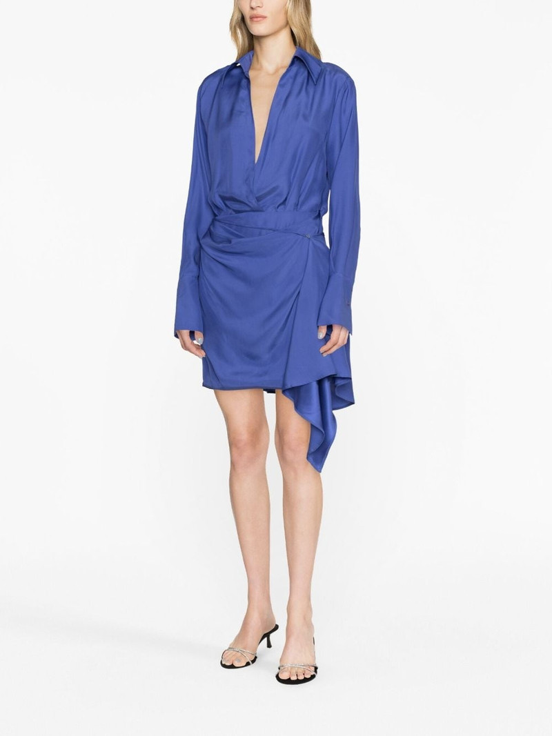 GAUGE81 Gravia draped silk shirtdress outlook