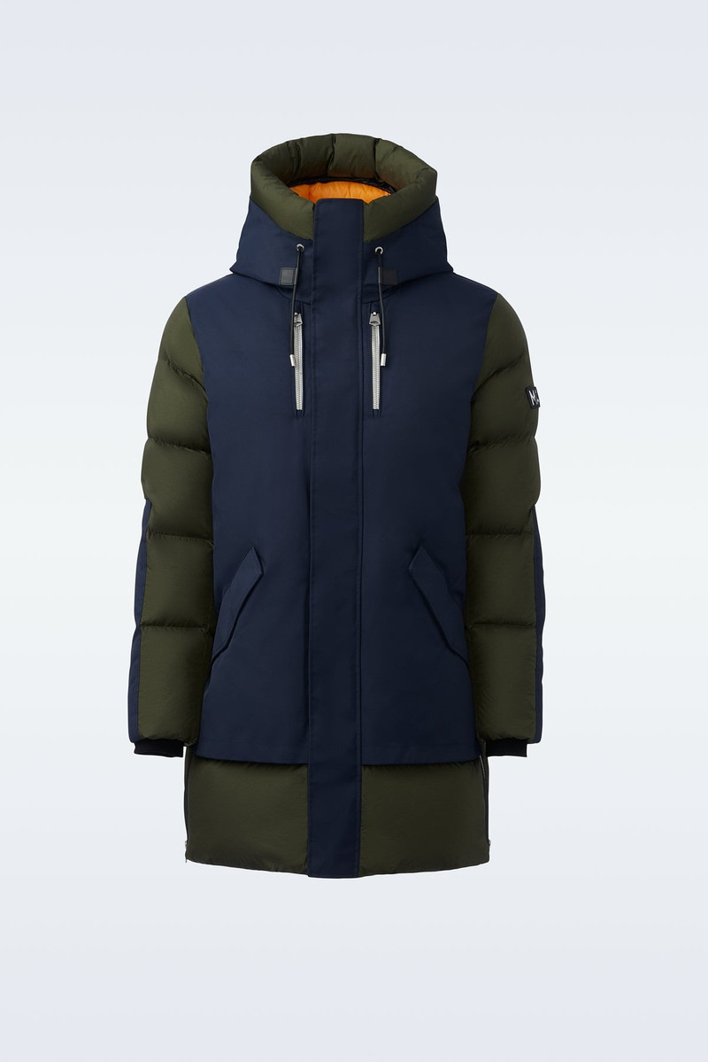 SIMON down coat with zippered side opening 1