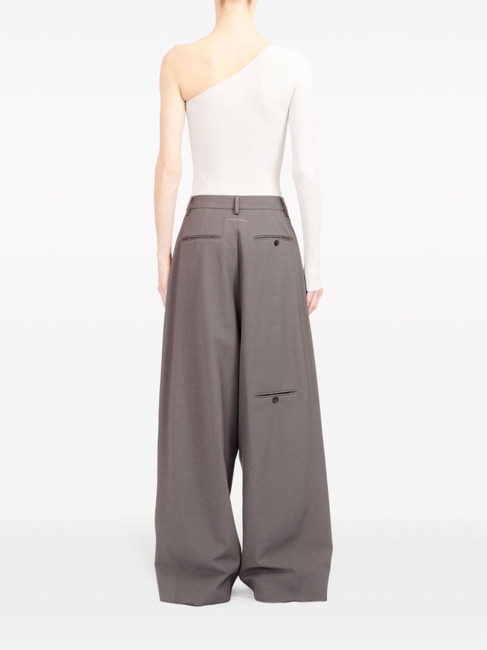 fluid gabardine trousers - 4