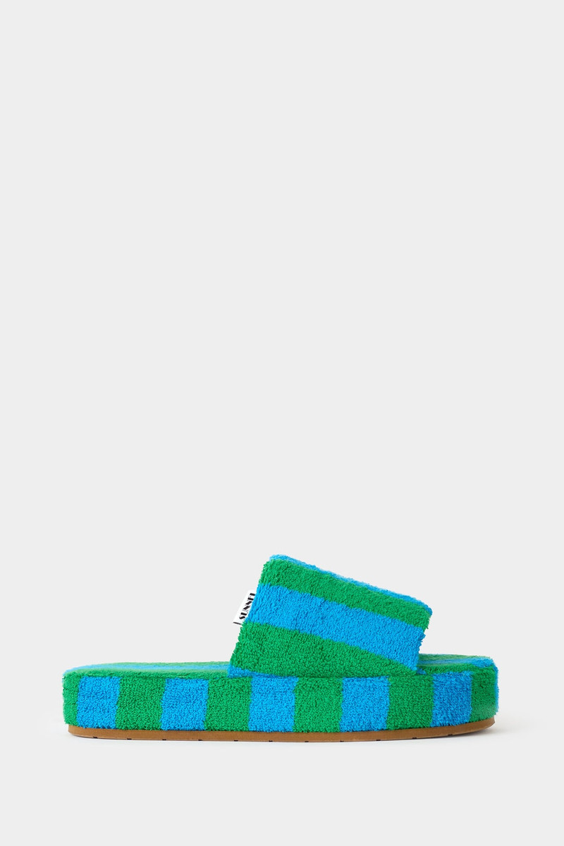 TOWEL DREAMY SLIDERS / azure & green stripes 1