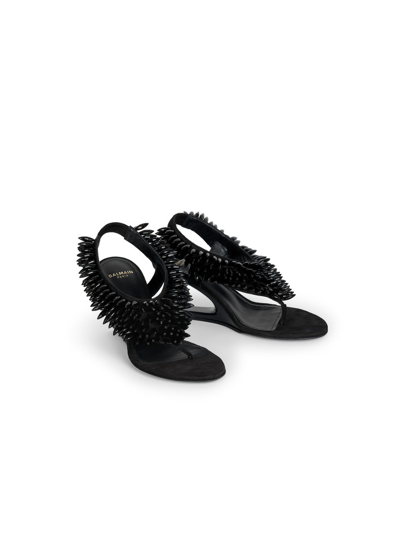 No Wedge beaded suede sandals 2